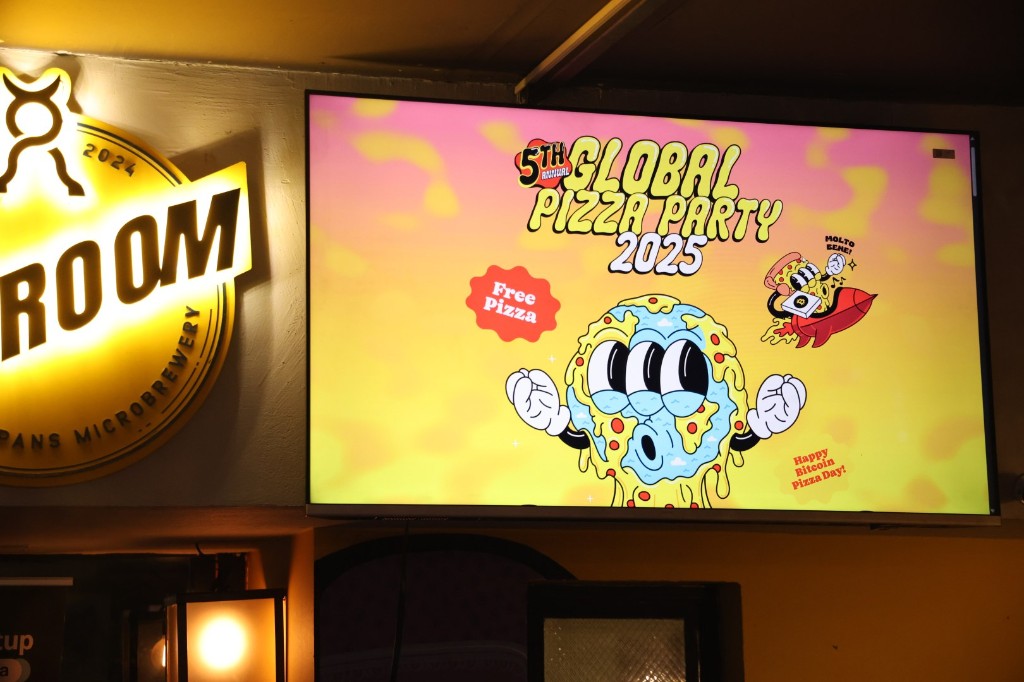 Global Pizza Party 2025 display at The Taproom